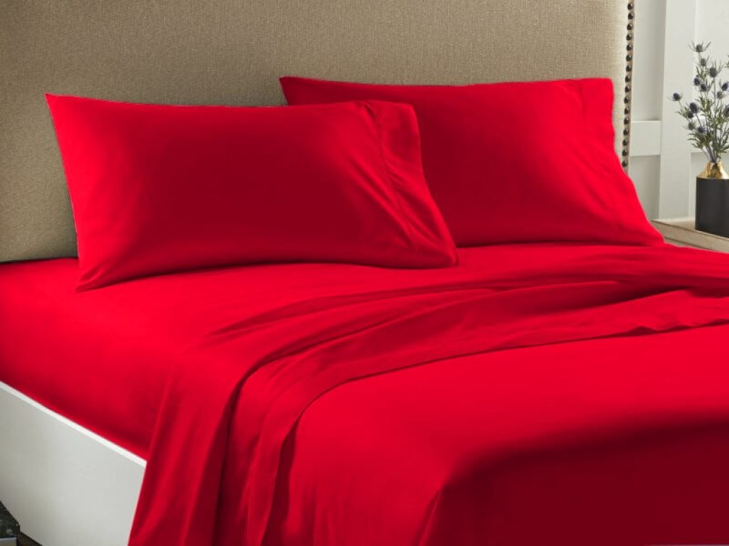 Παπλωματοθήκη Μονόχρωμη Κόκκινη Economy Γαρύφαλλο | Γαρύφαλλο - Λευκά Είδη